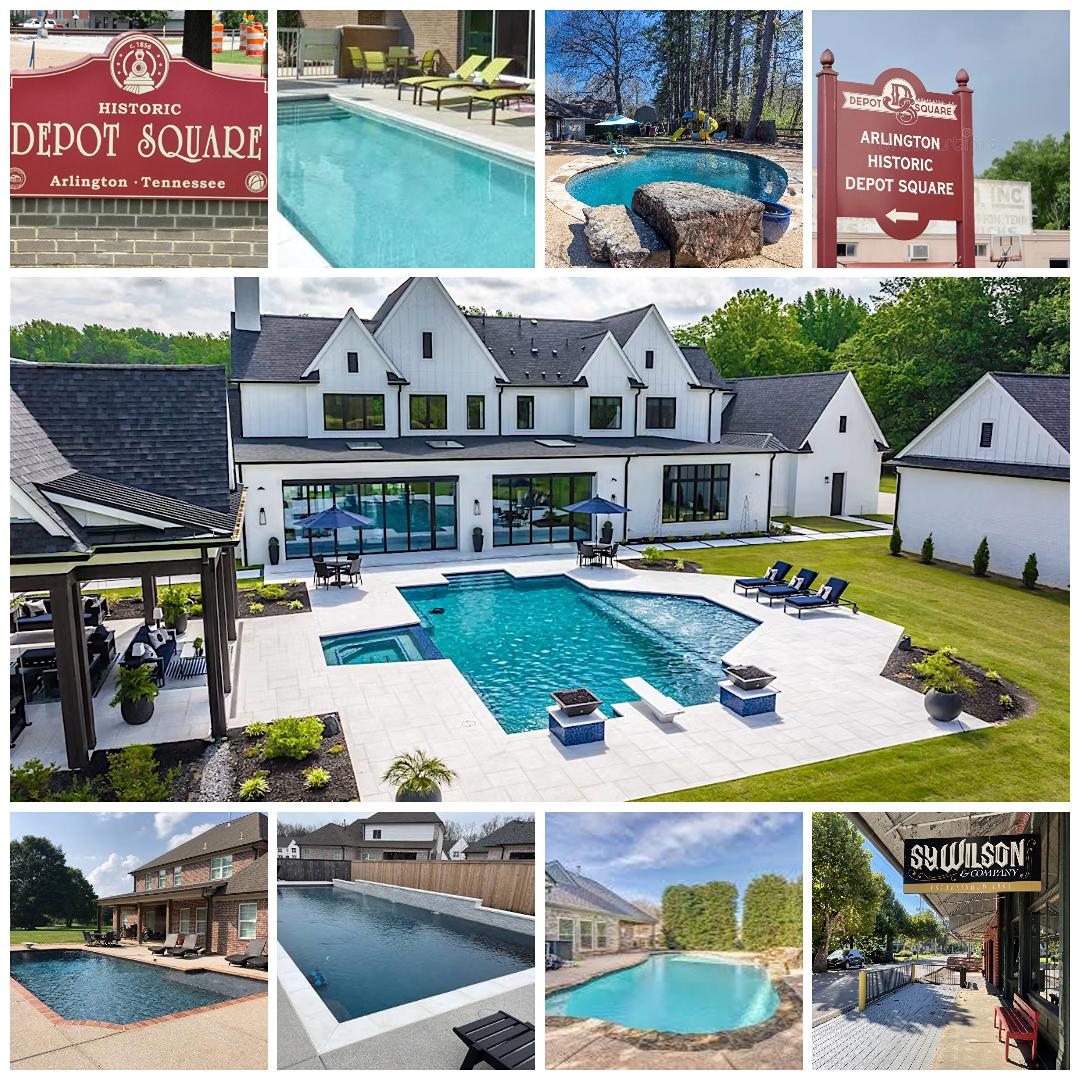 Historic Depot Square in Arlington, TN, part of the Precision Pools and Landscape pool service area